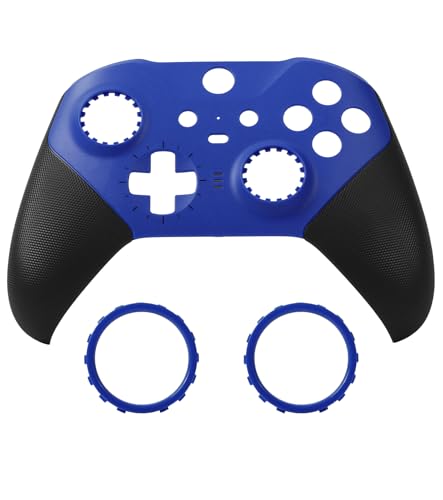 Ceozon Ersatz-Frontplattenabdeckung, Reparatur-Zubehör-Set für Xbox One Elite Controller Serie 2, inklusive Joystick-Ringen, blau