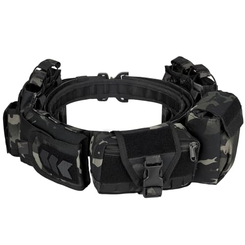 vAv YAKEDA 7 in 1 Tactical Modular Equipmen Duty Belts Law Enforcement Utility Belt (Schwarzer CP)