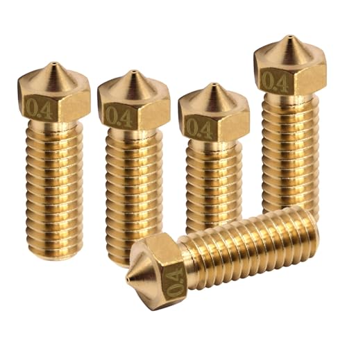 5 Stück 0.4mm 3D Drucker Düsen Nozzle Set, Gewinde Messing Düsen mit Sidewinder X1、Sidewinder Genius、Anycubic Vyper 3D