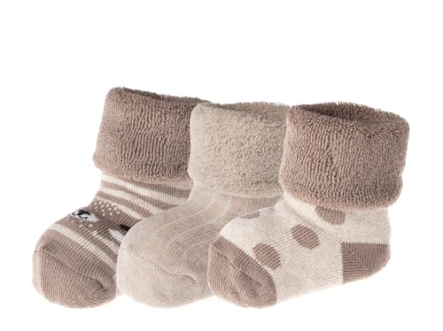 Jacob's – Erstlingssöckchen Baby 3er Pack | Weiche Vollfrottee-Socken mit Bärchenmotiv, OEKO-TEX® zertifiziert | Größe 0–3 Monate, hautfreundlich & wärmend