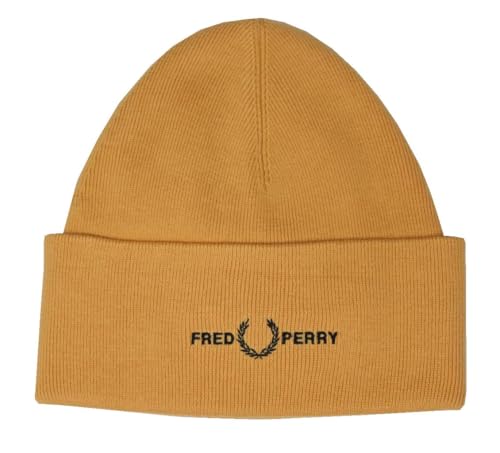 Fred Perry Unisex Beanie C4114 (DE/NL/SE/PL, Alphanumerisch, Einheitsgröße, Gold)