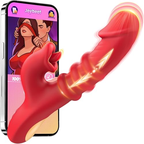 Texidiy KI-Sync Vibrator Sex Spielzeug für die Frau, 50 Mal/Min Intensiv Stoßen Lecken Dildo mit Gleitring, Vibratorensets für Frauen Sexspielzeug Vibration Analdildos Sex Toyset für Woman Toys