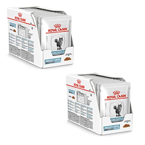 Royal Canin Veterinary Sensitivity Control | Doppelpack | 2 x 12 x 85 g | Diät-Alleinfuttermittel für ausgewachsene Katzen | Zur Minderung von Nährstoffintoleranzerscheinungen