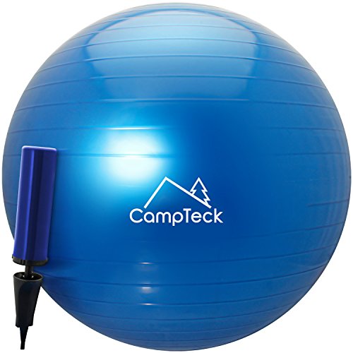 CampTeck U6764 Unisex Gymnastikball 65cm mit Handpumpe für Yoga, Fitness, Fitnessstudio, Pilates - Blau