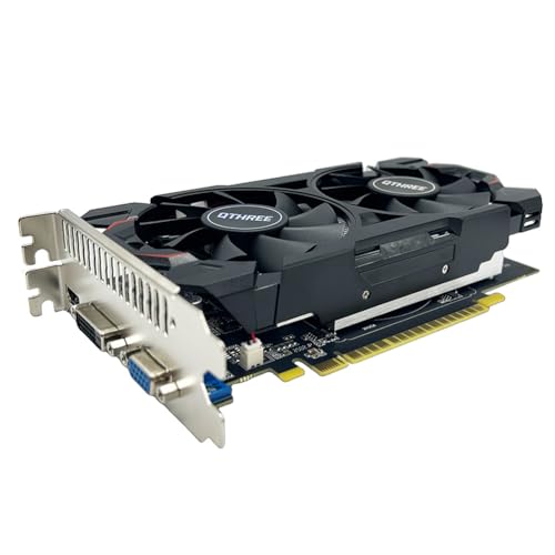 QTHREE GTX 750 4GB 128-bit Grafikkarte, Dual Fans, HDMI, VGA, DVI, Low Profile Grafikkarten PC, Computer GPU, Low Power, PCI Express x16, DirectX 12