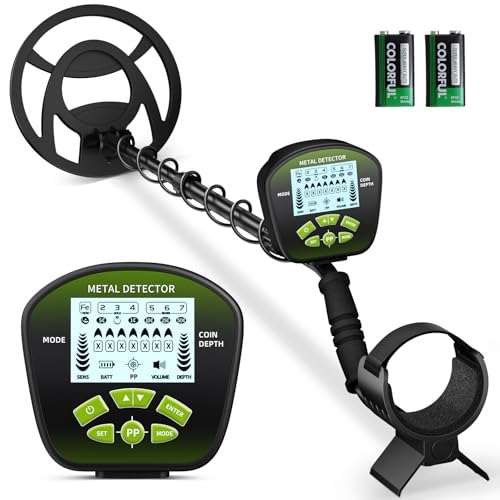 Metalldetektor für Erwachsene und Kinder, Länge, Empfindlichkeit und Audio einstellbar, alle Metall-/DISC-/PP-Modi, LCD-Display, professionelles Golddetektor-Set für Strand, Garten (GT870)