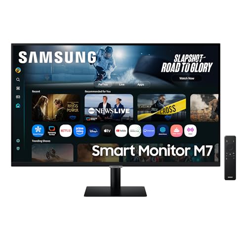 Samsung M70F 32 Zoll 4K Smart AI Monitor, VA-Panel, 3840 x 2160, 60Hz, 4ms (G/G), Speaker, Gaming Hub, 4K Upscaling, Sprachsteuerung, Smart TV-Apps & AI Features, HDR10, USB-C, HDMI LS32FM700UUXEN