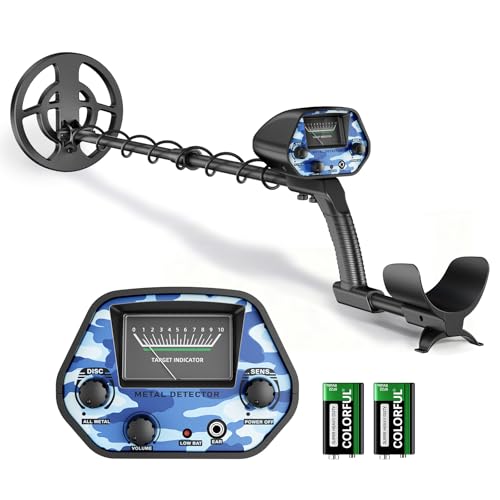 GJCrafts Metalldetektor Profi für Erwachsene Kinder, Profi Goldsuchgerät mit Hochpräziser 20cm Wasserdichter Suchspule Höhenverstellbare 78-108cm für Erwachsene DISC & All Metal Mode