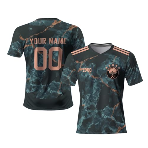 Generisch Bayern Personalisierte Fußball Trikot,Bayern 24/25 Auswärts Trikot mit Eigenem Team-Logo & Namen, Nummer, Personalisiert Trikots für Herren,Jugend,Damen, Atmungsaktiv