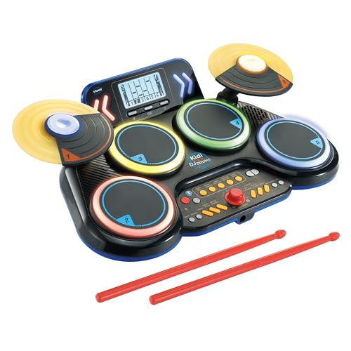 VTech Kidi DJ Drums – Elektronisches Schlagzeug mit Leuchteffekten und Lernmodus – Für Kinder von 6-12 Jahren - German Version/Deutsche Version