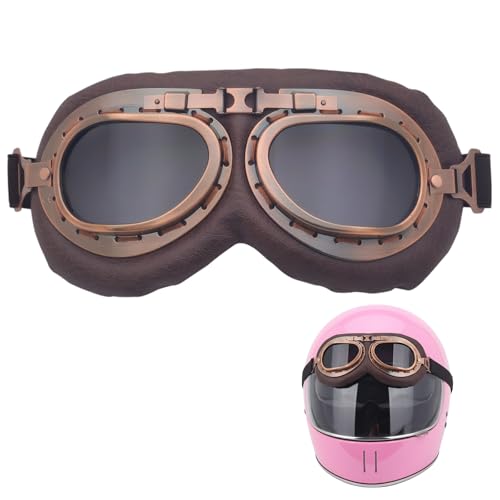 RQcMid Skibrille Herren, Moped Brille, Vintage Sonnenbrille Motorradbrille Schutzbrille Fliegerbrille FüR Fahrrad Skibrillen Vintage MotorräDer Brille FüR Atv Bike ﻿