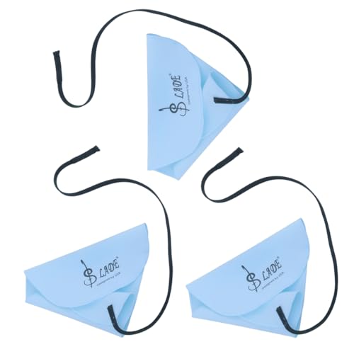 3Pcs Flöte Reinigungstuch für Innenrohr, Klarinette Swab Cloth, A-förmiges Design Reinigungsset Tuch für Piccoloflöte, Sax Saxophon, Musikinstrumente (Blau)