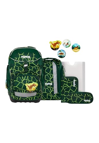 ergobag Pack Set ergonomischer Schulranzen flexibel 6-teilig Set 1. Klasse Grundschule für Mädchen und Jungen