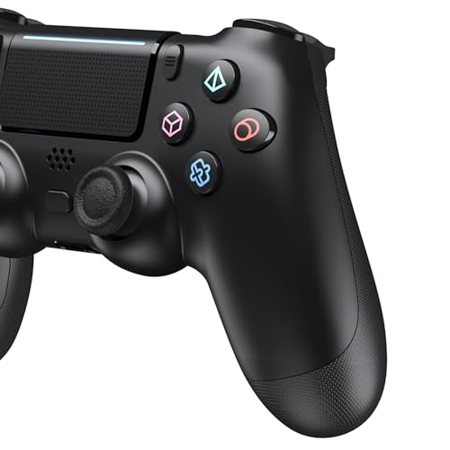 GEEKHAVE Wireless Controller für PS-4/PS-3/PC/iOS/Android, Game Controller mit Dual Vibration/6 Achsen Gyro Sensor/600 mAh Akku/Touchpad/Headset Jack, Präzise Kontrolle Joystick