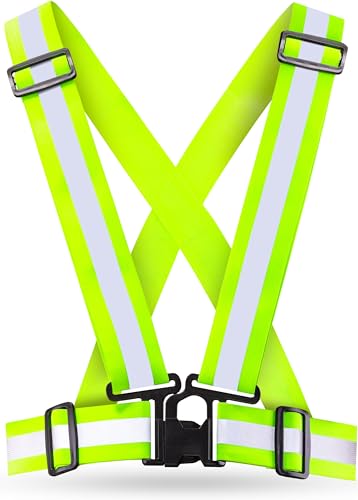 AVANA Reflektorweste Reflektierende Sicherheitsweste Einstellbar Warnweste Leicht Hohe Sichtbarkeit Joggen Fahrrad Laufen Motorrad für Erwachsene & Jugendliche