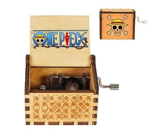 Cuzit One Piece Titan Spieluhr Spielzeug Holz Handkurbel Graviert Vintage Geburtstag Halloween Weihnachten Valentinstag Geschenk
