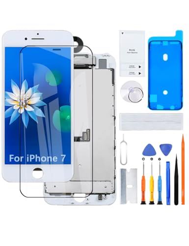 H&LYCYJ Display für iPhone 7 A1778 A1660 LCD Bildschirm Ersatz 3D Touch Full HD Touchscreen ID Digitizer Rahmen Montage，Waterproof Adhesive，Reparaturkits NEU