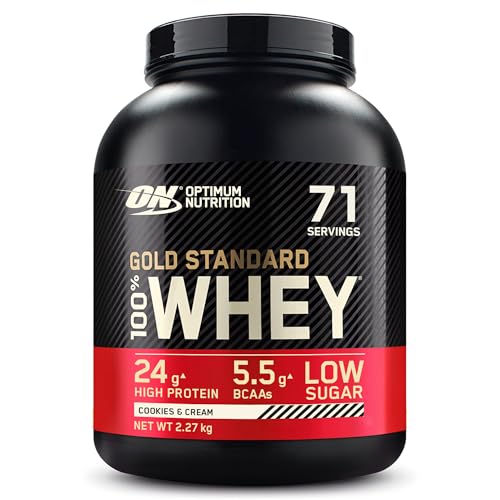 Optimum Nutrition Gold Standard 100% Whey, Proteinpulver, Geschmack Cookies and Cream, 2.27kg, 71 Portionen