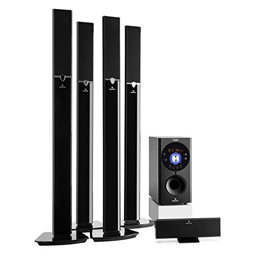 auna Areal Surround Heimkino 5.1- Soundsystem Kanal Heimkinosystem Lautsprechersystem 5.1 heimkinosystem mit 145 Watt RMS, 16,5 cm (6,5