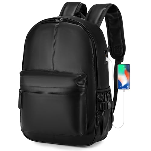 SPAHER Leder Rucksack Schulrucksack Reiserucksack Handgepäck Wizzair Easyjet Rucksack 15,6 Zoll Laptoprucksack Backpack Tagesrucksack Casual Backpack Daypack Geschenk für Damen Herren