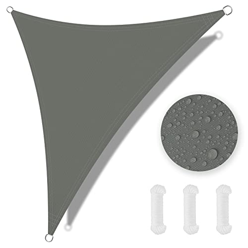 OFFCUP Sonnensegel, Sonnenschutz Baldachin, Dreieckige Markise, Oxford-Stoff Wasserdicht Uv Schutz Mit Pu-Beschichtung, 2x2x2m (Begradigte Größe,Kleine effektive Fläche) Garten Segel Mit Freiem Seil