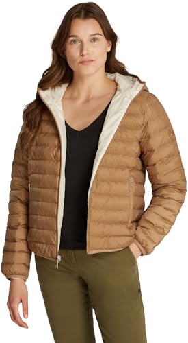 Tommy Hilfiger Damen Steppjacke Padded Wendbar, Beige (Safari Canvas), XL