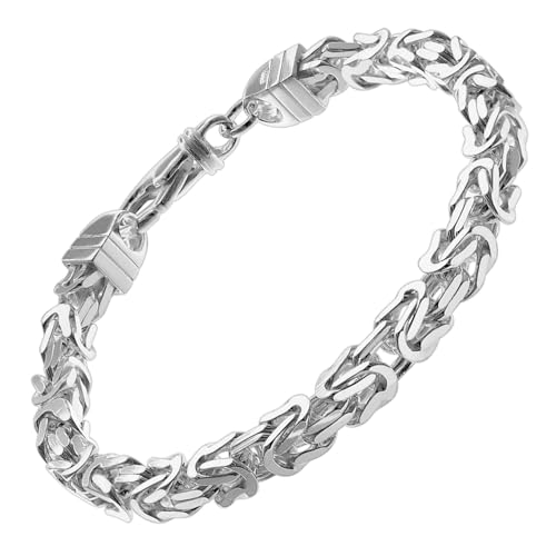 trendor Königskette Armband für Männer 925 Silber 6 mm breit Silberschmuck Herren Armschmuck 08646-21 21 cm