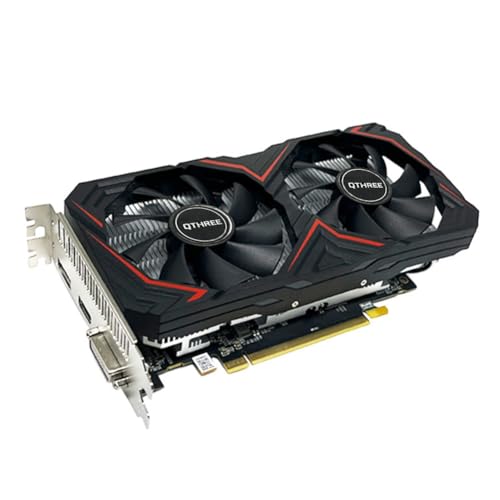 QTHREE Radeon RX 590 Grafikkarte, 8G GDDR5 256-bit, HDMI, DVI, DisplayPort, DirectX 12, 8 PIN Additional Power Connector, PCI Express x16