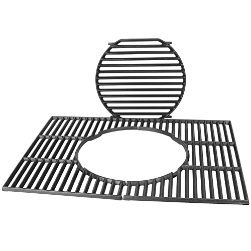 WELL GRILL 44,5cm Gusseisen Grillrost mit Rund Eingebauter Zubehör für Weber Spirit I & II E/S 310 320 330 Serie, Spirit 700, Genesis 1000-3500, Platinum B/C, Weber Gourmet BBQ Rost System, 8847