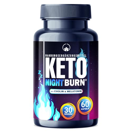 NEU: Saint Nutrition® KETO NIGHT BURN - Appetitzügler mit Melatonin 0,5 mg und Cholin für die Nacht – Stoffwechsel Rezeptur extrem, schnell & endlich - verbesserte Formel für Frauen & Männer