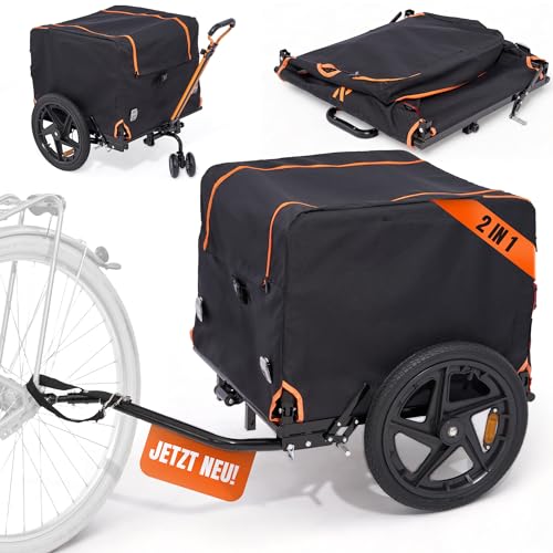 Rigid. Fahrradanhänger/Transportwagen Faltbar Wasserdicht 2in1 | 150L max 50kg | Lastenanhänger Bollerwagen Handwagen - Fahrradtour Reisen Outdoor - Jetzt Bilder ansehen