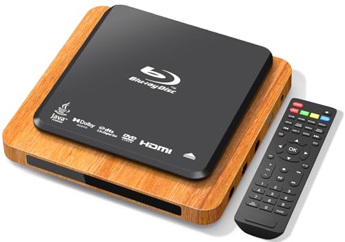 Blu Ray Player, 1080p Full HD Dolby Surround Sound A 1 Blu-Ray All Region DVD Player, HDMI/USB/AV Anschluss Blue Ray Disc Player für TV/RV/Heimkino/Auto, Eingebautes PAL/NTSC mit HDMI/AV Kabel