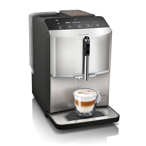 SIEMENS Kaffeemaschine – EQ300 S300 – 5 Getränke, 250 g Bohnenbehälter, 1,4 l Wassertank, Sensorleiste mit LCD-Bildschirm