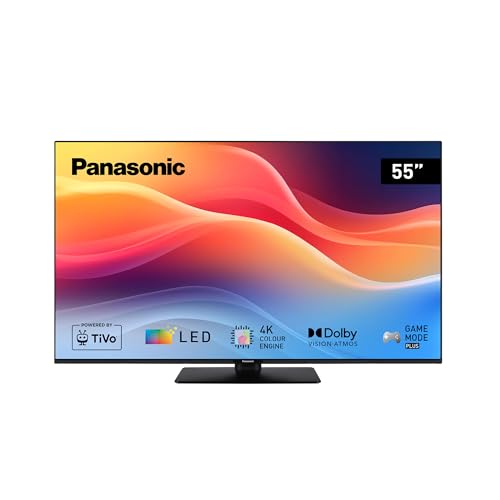 Panasonic TB-55W61AEZ, W61 Serie, 55 Zoll, 4K Ultra HD LED Smart TV, 2025, TiVo, Dolby Vision & Atmos, Game Mode Plus, Alexa & Google Sprachsteuerung, Schwarz