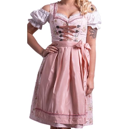 Dirndl Set Trachtenkleid Rose feingeblümt 538GT (34)