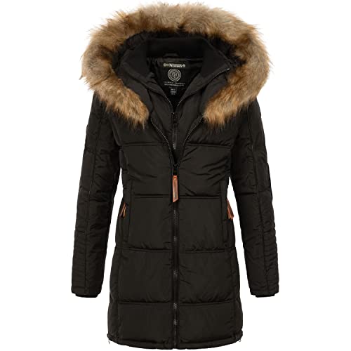 Geographical Norway Damen Winterjacke mit UD Beanie Beauti Black M
