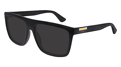 GUCCI Mens GG0748S Sunglasses, Black-Black-Grey, 59