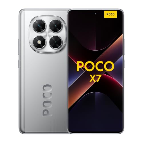Xiaomi Poco X7 Smartphone, 8+256GB, Silber, 50MP Hauptkamera mit OIS, 5110mAh Akku, IP68