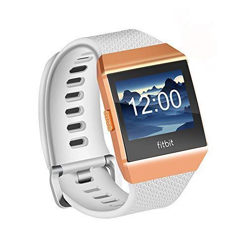 Fotover Ersatzarmband Kompatibel mit Ionic,Einstellbar atmungsaktiv weiches TPU-Uhrenarmband Ersatzband for Ionic Fitness Smartwatch mit Ionic Schutzfolie,White