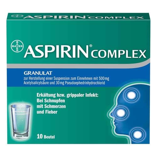 Aspirin Complex Granulat | gegen Erkältung und grippale Infekte | 3-fach Wirkung bei Schnupfen, Fieber und Schmerzen | Nr. 1 Erkältungsmarke | 10 Stück