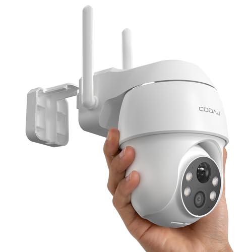 COOAU 2K Überwachungskamera Aussen Akku, 355°/90° Schwenkbar, Kabellose WLAN IP Kamera Outdoor mit Nachtsicht in Farbe, Personen-/Bewegungserkennung, IP66 Wasserdicht, Cloud-Speicher