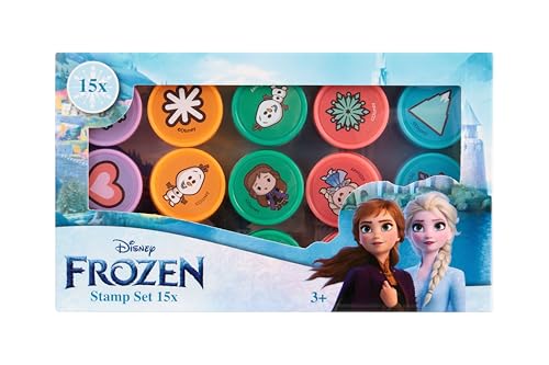 Frozen Stempel Set 15X | ELSA und Anna Spielzeug für Kinder ab 3 Jahren | Eiskönigin Stempelset Bastelset für Mädchen | Disney Frozen Kreativ Set für Kindergeburtstag und Schule