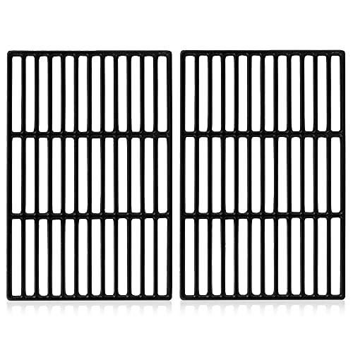 BBQ-Toro Gusseisen Grillrost (2 Stück) | je 27,5 x 41,5 cm | Guss Grillrost für Gasgrill, Holzkohlegrill | Passend für Tepro Toronto, Aktiva Angular, EL Fuego Montreal (Gusseisen (preseasoned))