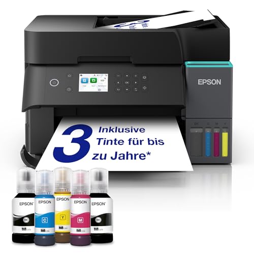 EcoTank ET-3950 A4-Multifunktionsdrucker mit Wi-Fi & AirPrint Tintentank, automatischem Dokumenteneinzug, beidseitigem Druck, Scannen & Kopieren, bis zu 3 Jahre Tinte im Lieferumfang enthalten