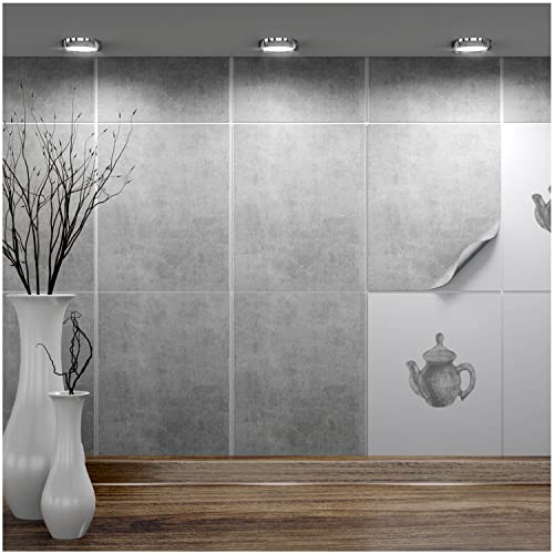 FoLIESEN - Fliesenaufkleber 20x25 cm | selbstklebende Fliesen-Folie für Bad & Küche | entfernbare Klebe-Folie für Wandfliesen Küchenrückwand & Bordüren | 30 Klebefliesen, .:Dekor Greydi