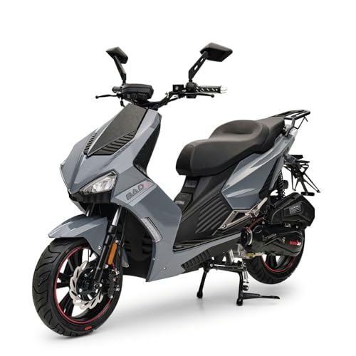 Motorroller BAD s Grau 50ccm 25 kmh Mofa Sportlich Scooter