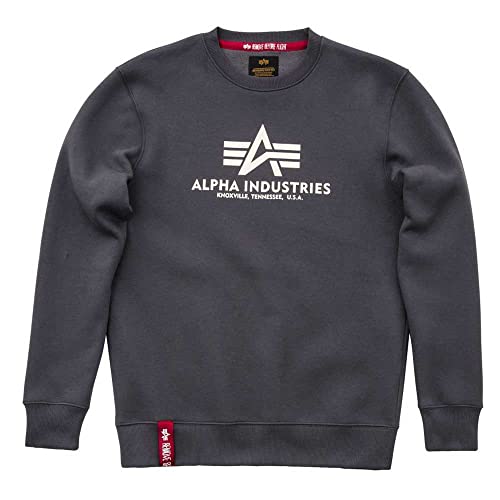 Alpha Industries Herren Basic Pullover Sweatshirt, Gris, M