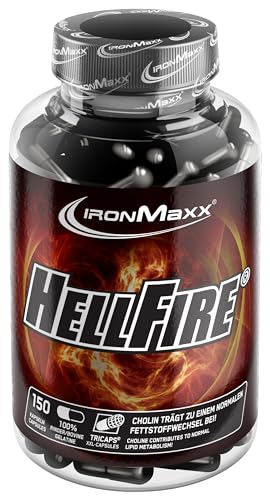 IronMaxx Hellfire - 150 Kapseln | Hochdosierte Tricaps mit Weidenrinden-, Pfeffer-, Schwarzbohnen- & Grapefruit-Extrakten | Perfekte Diätunterstützung