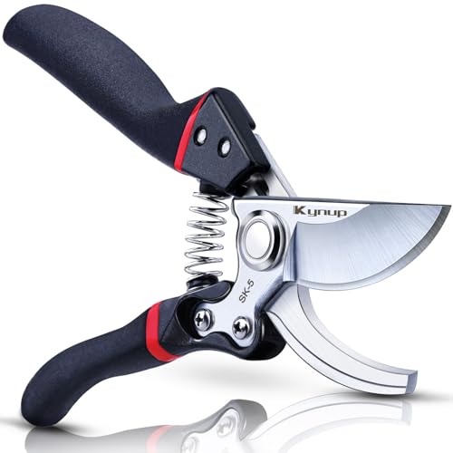 Kynup Gartenschere, SK5-Stahlklinge, Schneid-Durchmesser 25 mm, Rosenschere, Professionelle Bypass Schere, Gartenwerkzeug für Pflanzen, Heckenschere, Pflanzenschere
