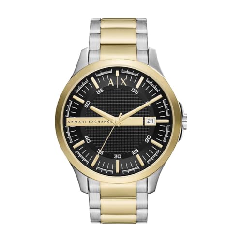 Armani Exchange Herrenuhr 3-Zeiger-Werk Datum Edelstahl Bicolor, AX2453